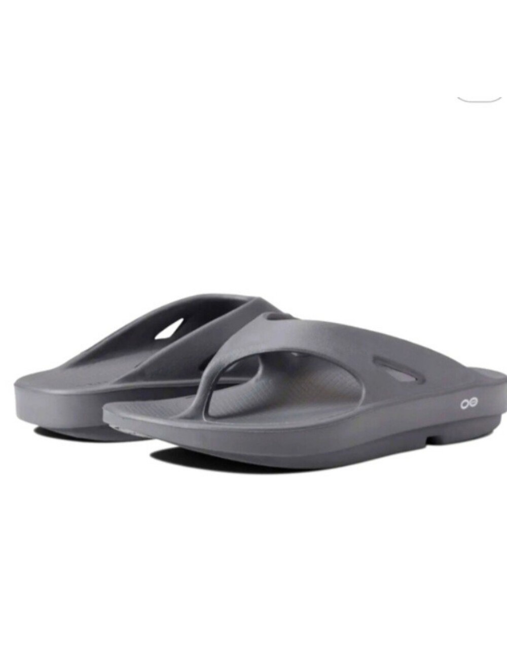 OOFOS Black/Gray Foam Ergonomic Thong Sandals Size 7